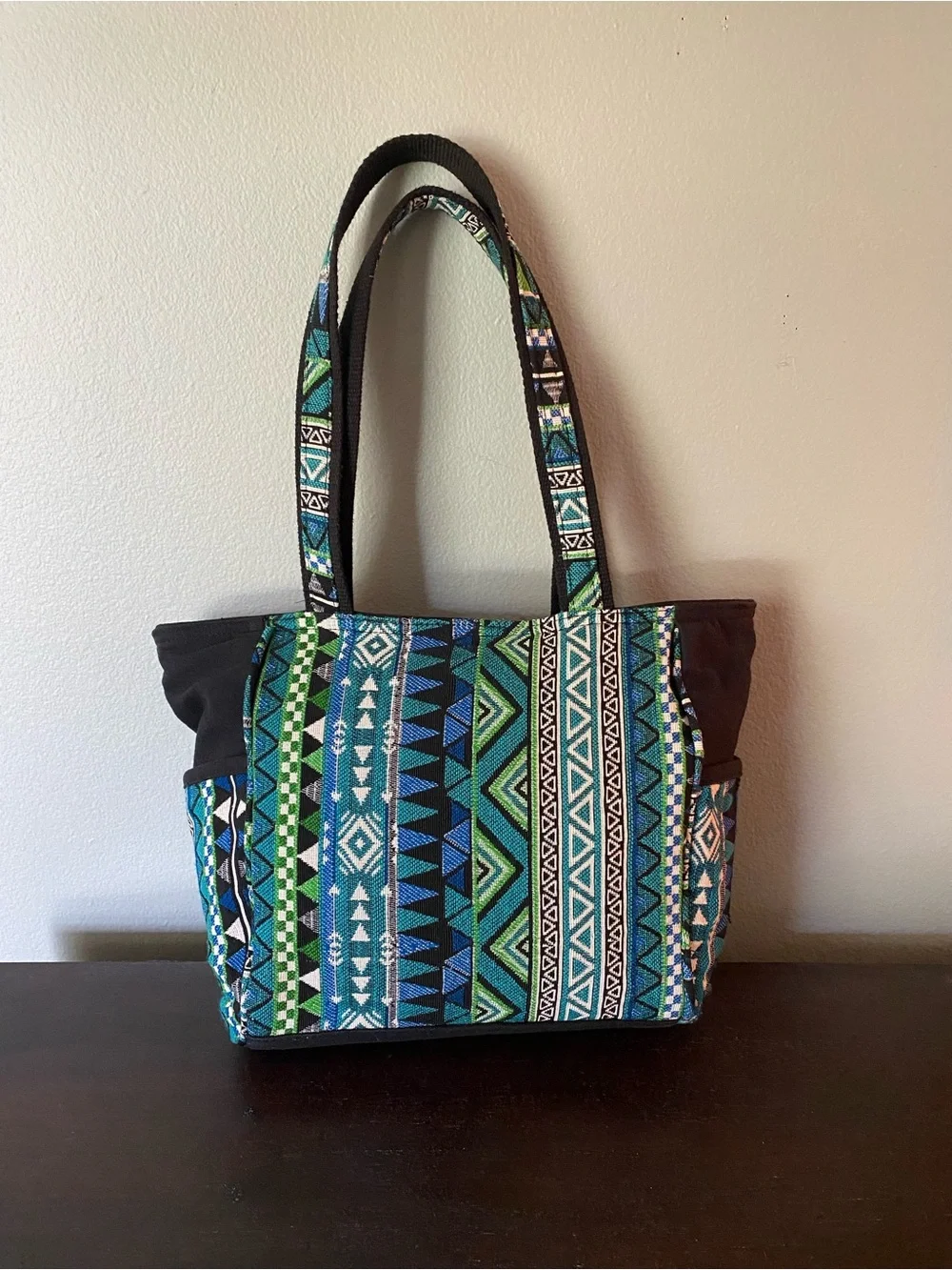 Laurel Burch Moonside Cat Celestial Medium Canvas Tote Bag